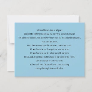 Praycard "A Prayer for Peace" Bedankkaart