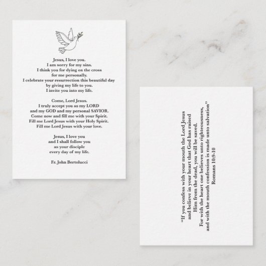 Praycard Informatiekaartje (Voorkant / Achterkant)