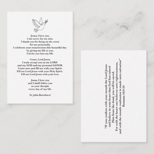 Praycard Informatiekaartje (Voorkant / Achterkant)