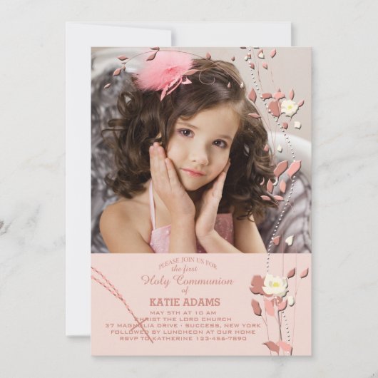 Prayer Beads Religieuze Foto Uitnodiging (Voorkant)