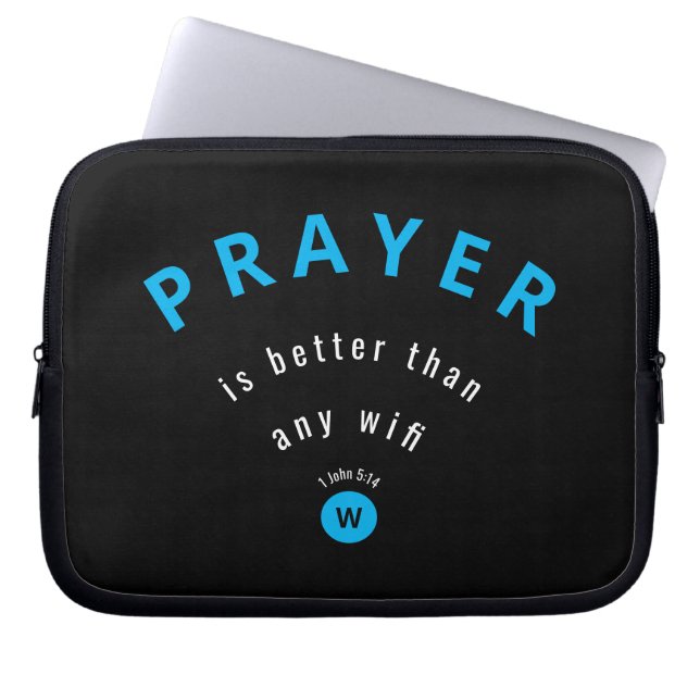 PRAYER BETER DAN WIFI-Monogram Laptop Sleeve (Voorkant)