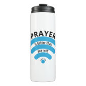 PRAYER BETER DAN WIFI Motivatie Thermosbeker (Voorkant)