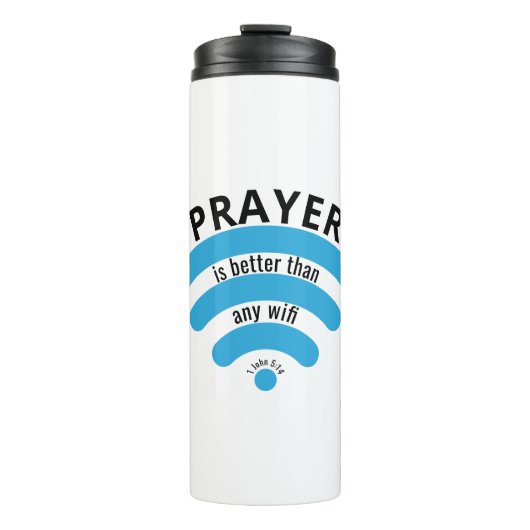 PRAYER BETER DAN WIFI Motivatie Thermosbeker (Voorkant)