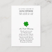 Prayer Blessing Memorial Card Visitekaartje (Achterkant)