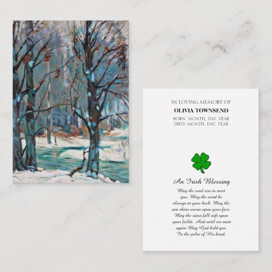 Prayer Blessing Memorial Card Visitekaartje (Voorkant / Achterkant)