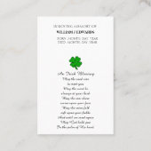 Prayer Blessing Memorial Card Visitekaartje (Achterkant)