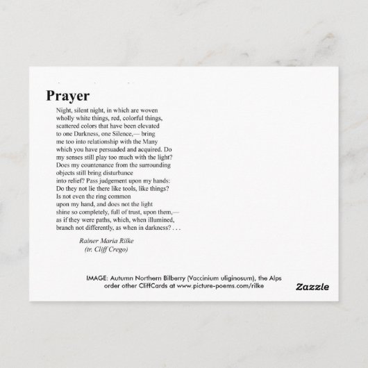 PRAYER BRIEFKAART (Achterkant)