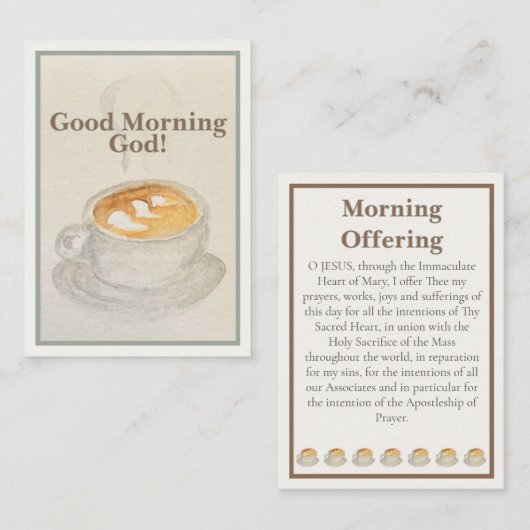 Prayer Card: Good Morning God — Morning Offering  Notitiekaartje (Voorkant / Achterkant)