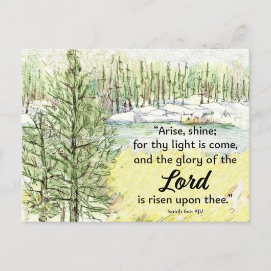 Prayer Card Isaiah Scripture Mountain Lake Briefkaart (Voorkant)
