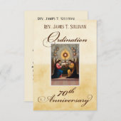 Prayer Card Name 70th Ordination Anniversary Altar Bedankkaart (Voorkant / Achterkant)