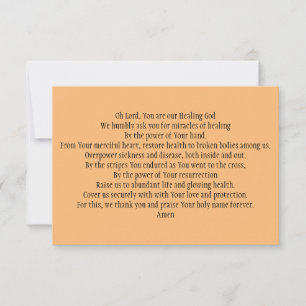 Prayer Card voor genezing en gezondheid Bedankkaart