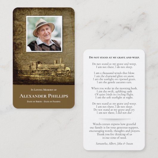 Prayer Cards | locomotiefluxe Visitekaartje (Voorkant / Achterkant)