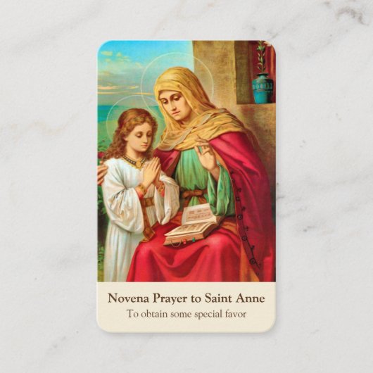 Prayer Cards | Novena Prayer St. Anne 1 Visitekaartje (Voorkant)