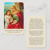 Prayer Cards | Novena Prayer St. Anne 1 Visitekaartje (Voorkant / Achterkant)