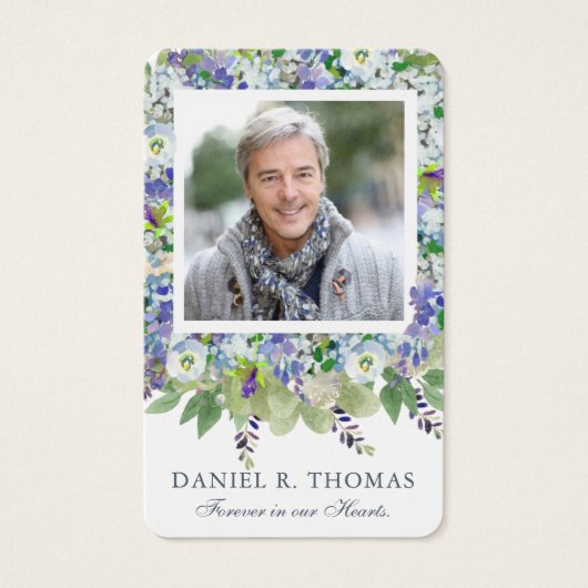 Prayer Cards | Paarse flora Visitekaartje (Voorkant)