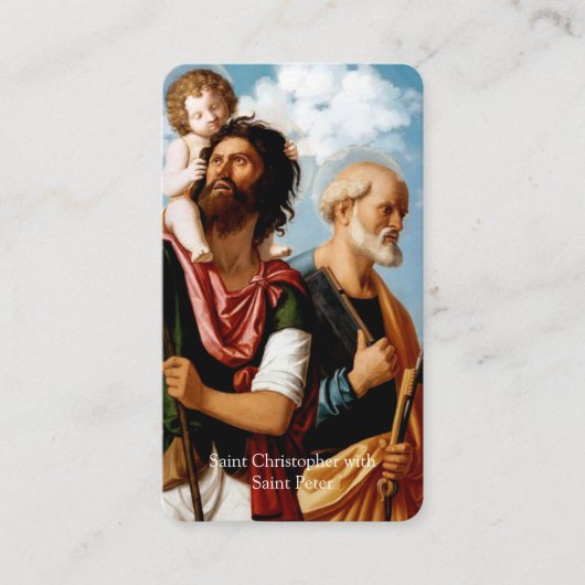 Prayer Cards | Saints Christopher & Peter Visitekaartje (Voorkant)