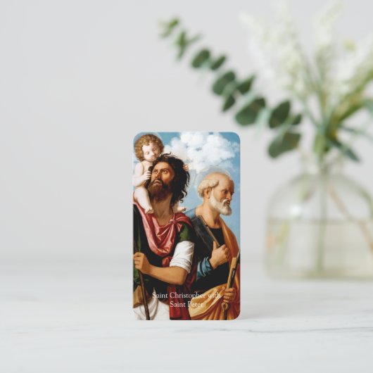 Prayer Cards | Saints Christopher & Peter Visitekaartje (Staand voorkant)
