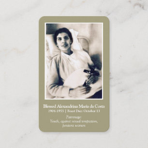 Prayer Cards Saints   Gezegende Alexandrina 1 Visitekaartje