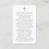 Prayer Cards | Splinters van het kruis Visitekaartje (Achterkant)