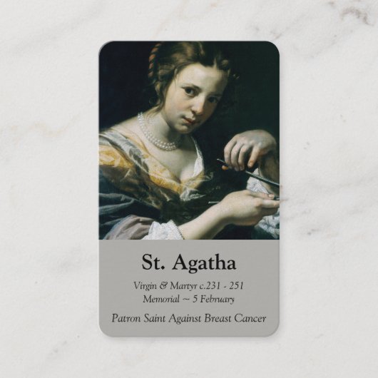 Prayer Cards | St Agatha 2 Visitekaartje (Voorkant)