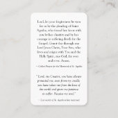 Prayer Cards | St Agatha 2 Visitekaartje (Achterkant)