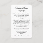Prayer Cards | St. Agnes van Rome 1 Visitekaartje (Achterkant)