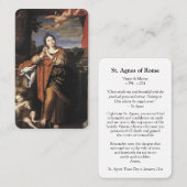 Prayer Cards | St. Agnes van Rome 1 Visitekaartje (Voorkant / Achterkant)