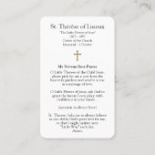 Prayer Cards | St. Thérèse of Lisieux Visitekaartje (Achterkant)