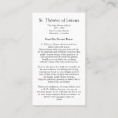 Prayer Cards | St Therese Visitekaartje (Achterkant)
