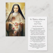 Prayer Cards | St Therese Visitekaartje (Voorkant / Achterkant)