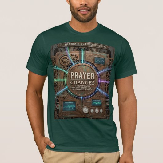 Prayer Changes Everything – Futuristic Steampunk T T-shirt (Voorkant)