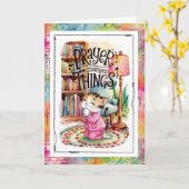 Prayer Changes Things Cat Christian  Kaart (Gele Bloem)