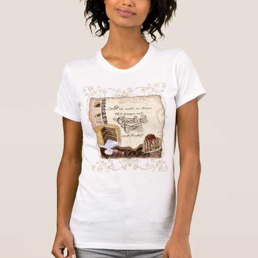 Prayer & Chocolate Woman's T-Shirt (Voorkant)