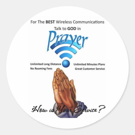 Prayer: Draadloze communicatie Ronde Sticker (Voorkant)
