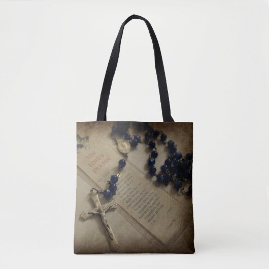 Prayer en Rosary Tote Bag (Voorkant)