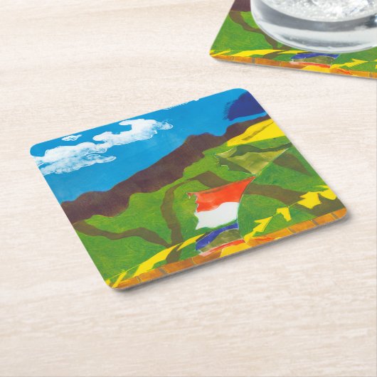 Prayer Flags Kartonnen Onderzetters (Schuin)