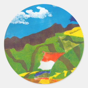 Prayer Flags Ronde Sticker