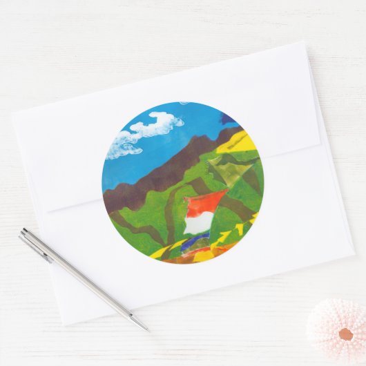 Prayer Flags Ronde Sticker (Envelop)