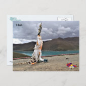 Prayer Flags van het meer van Yamdrok, Tibet, Chin Briefkaart (Voorkant / Achterkant)