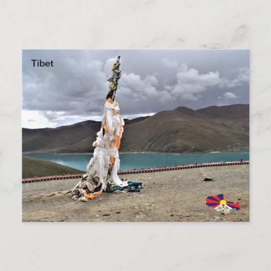 Prayer Flags van het meer van Yamdrok, Tibet, Chin Briefkaart (Voorkant)