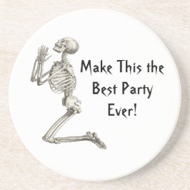 Prayer for Best Party Skeleton Halloween Onderzett Zandsteen Onderzetter