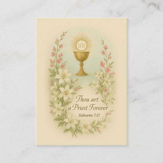 Prayer for Priests by St. Therese Holy Card Visitekaartje (Voorkant)