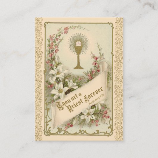 Prayer for Priests by St. Therese Holy Card Visitekaartje (Voorkant)