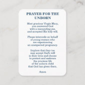 Prayer for the Unborn – Catholic Prayer Card Plaatskaartje (Achterkant)
