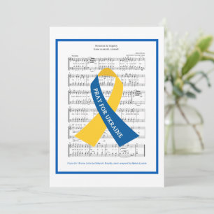 Prayer for Ukraine Hymn Sheet Music Flat Greeting Kaart