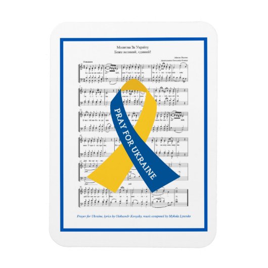 Prayer for Ukraine Hymn Sheet Music Magneet (Verticaal)