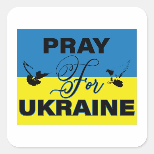 Prayer for Ukraine Vierkante Sticker (Voorkant)
