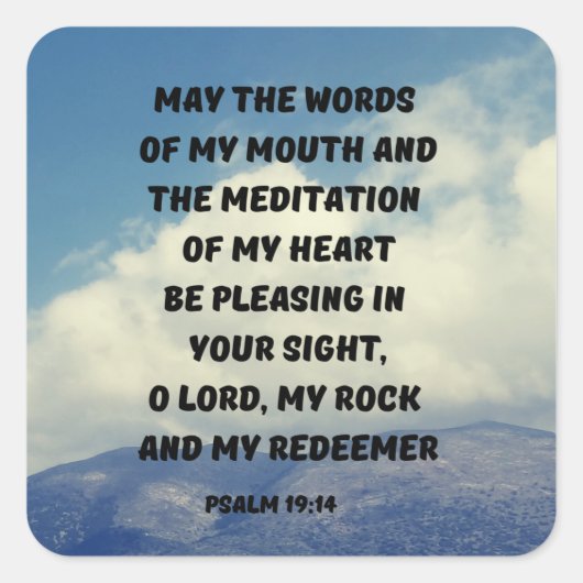 Prayer for understanding psalm 19:14 Bijbelversie Vierkante Sticker (Voorkant)