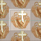 Prayer Hands Christelijk Cross Stof (Delen)