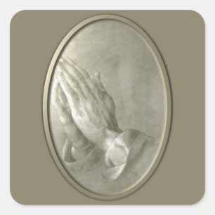 Prayer Hands Vierkante Sticker